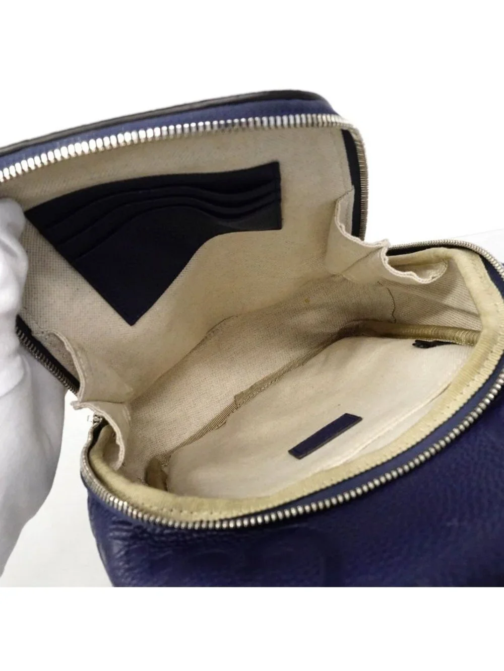 Gucci Belt Bag Jumbo GG Leather Blue Silver